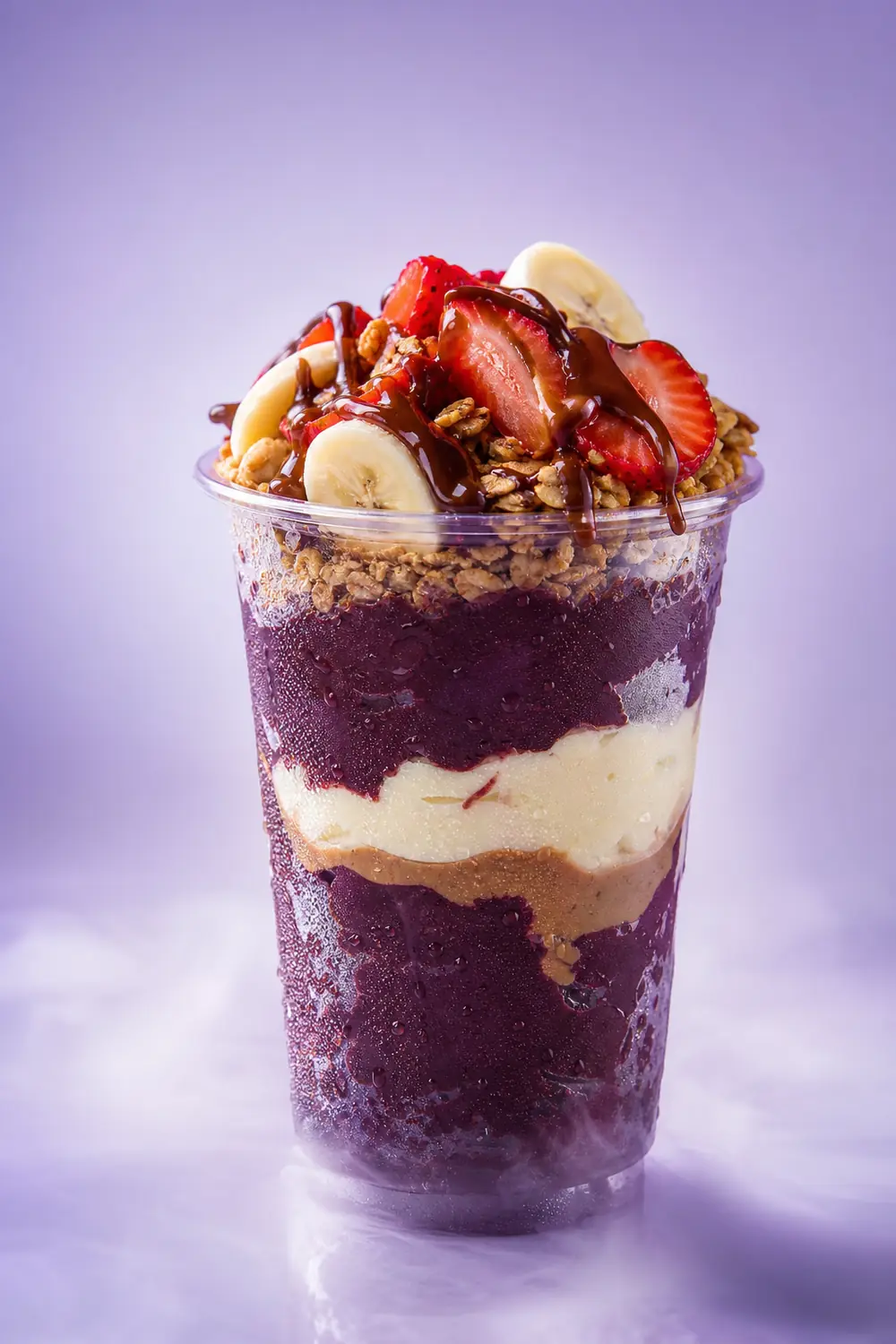 Açaí preparado com ingredientes frescos